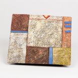 Philip Evans (Contemporary), a stoneware panel, with porcelain slips and gold leaf, signed, 24.