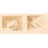 French School, 18th Century/'L'Amour Indolent'; 'Le Reveil d'Amour'/two wash drawings on one sheet,