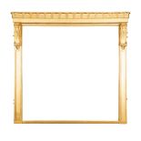 A mid Victorian giltwood and gesso overmantel mirror,