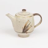 David Leach (1911-2005), a Lowerdown stoneware teapot, brushwork foliate design,