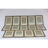 Renold Elstrack (British 1570-1625)/Rulers of England/fourteen black and white engravings
