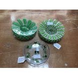 One set of four and one set of five Venetian glass dishes, 19th Century,