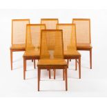 Dyrland, Denmark/A set of six teak dining chairs, mid-20th Century,