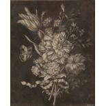 John King (18th Century)/Bouquet of Summer Flowers Tied with a Bow/mezzotint,