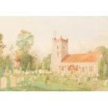 English School, late 19th Century/Ewell Parish Church/watercolour,