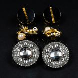 Gill Clement for Jean Muir/A pair of pewter and Swarovski crystal clip earrings, early 1990s,