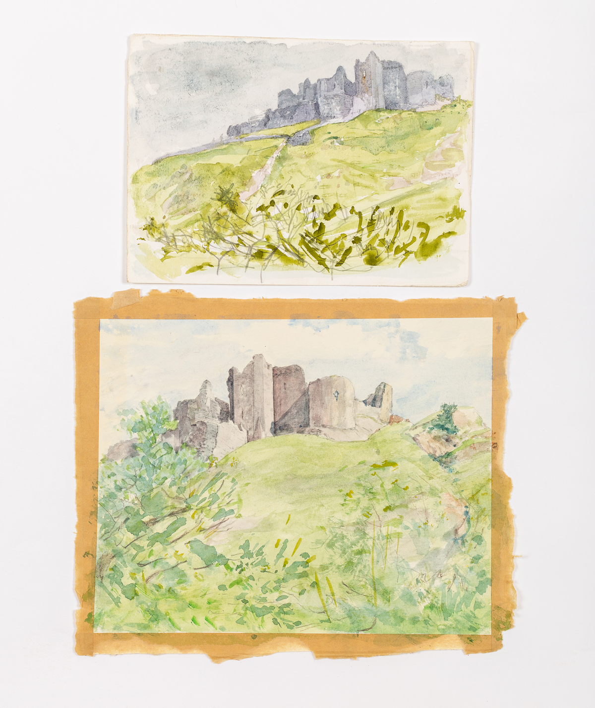 Leslie Duxbury (1921-2001)/Carreg Cennen castle/pencil and watercolour, 14.5cm x 20.