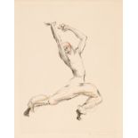 Arthur Grunenberg (1880/86-1952)/Vaslav Nijinsky as Tanzender Mohr in Scheherazade/etching,
