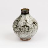 Peter Sparrey (born 1967), a stoneware bottle vase, tenmoku and chun glaze, impressed mark,