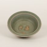 A Yuan celadon fish dish,