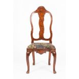 An 18th Century Dutch marquetry high back single chair,