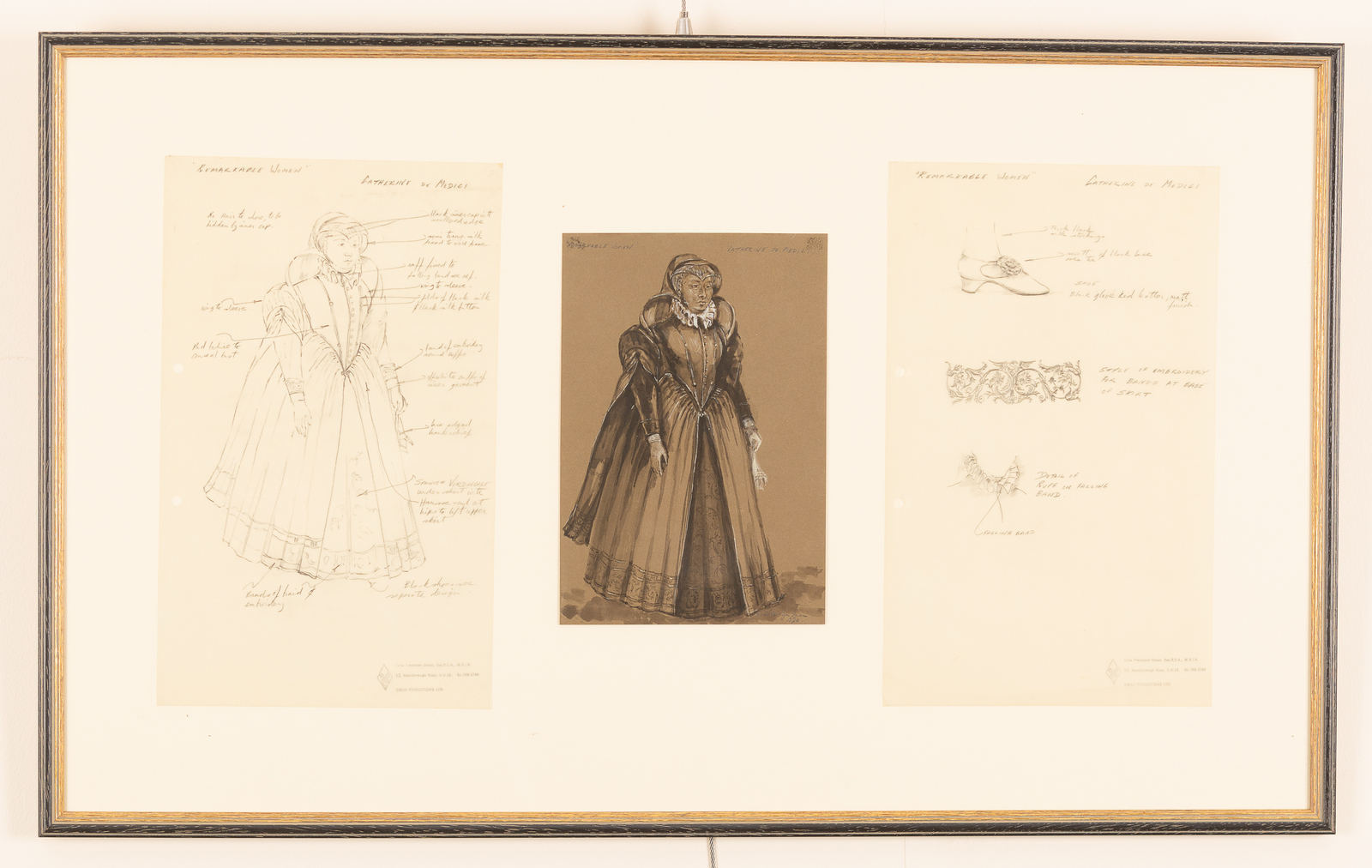 Julia Trevelyan Oman (1930 - 2003)/triple costume design for Catherine de' Medici in 'Vivat, - Image 2 of 2