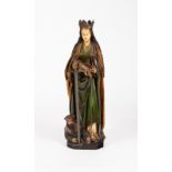A Renaissance style polychrome figure of the crowned Madonna, circa 1850,