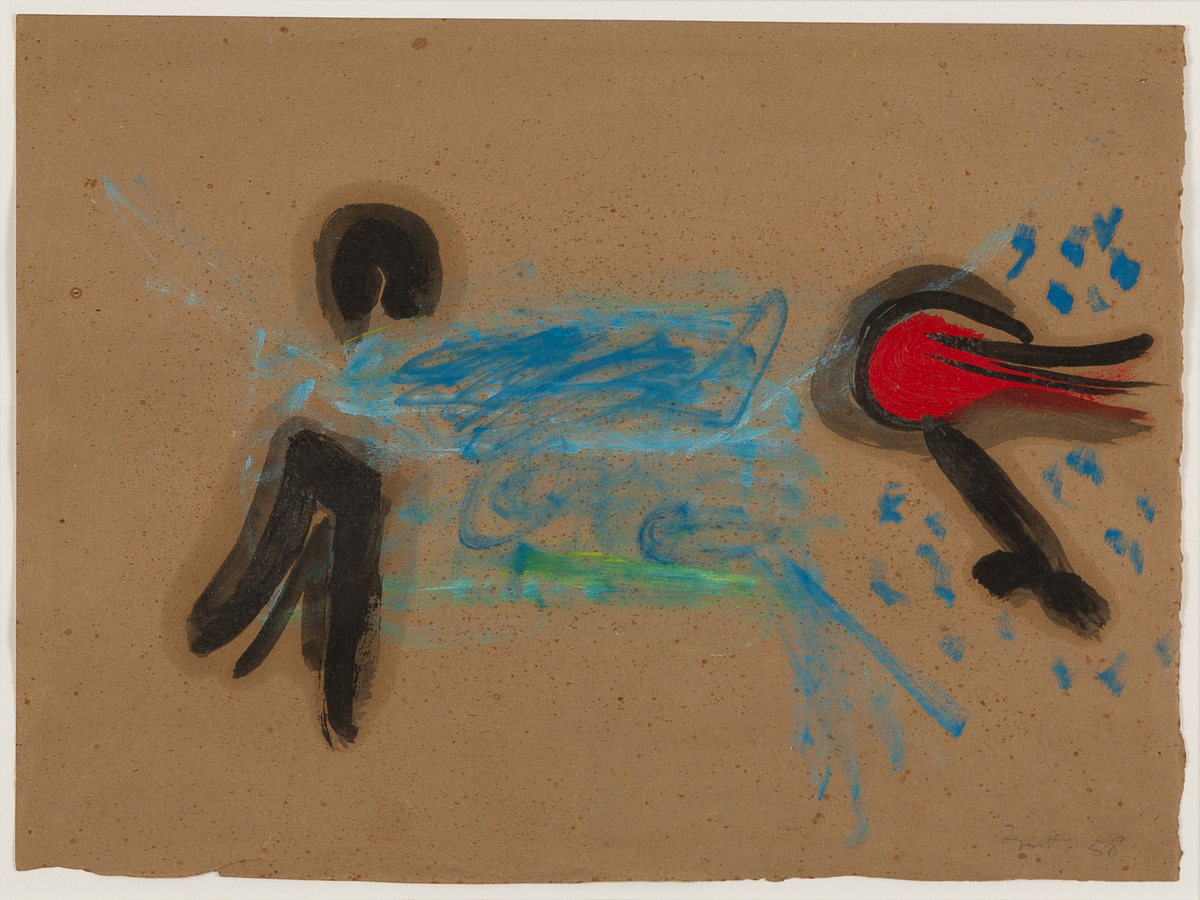 Terry Frost RA (1915-2003)/Untitled (Blue and Red)/signed and dated Frost '58/oil on paper,