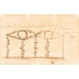 Georgina Duchess of Bedford/Design for a Rose Screen/inscribed and dated 1836/pen and ink,