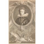 Jacobus Houvraken (Dutch 1698-1780) after Isaac Oliver/Henry Prince of Wales/engraving,