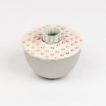 Alison Ogden (Contemporary), a hand built porcelain vessel with dot motifs, 8cm high, 9.