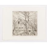 Leslie Duxbury (1921-2001)/New England Barn/signed and inscribed; artist's proof/etching,