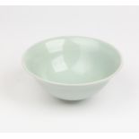 John Masterton (Contemporary), a porcelain footed bowl with celadon glaze, impressed mark,