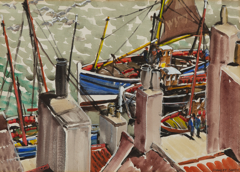 Stanley Smith (1929-2001)/Dockside/signed/watercolour, 25cm x 35.