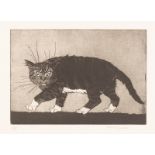 Astrid Zydower (British 1930-2005)/Black Cat/artist's proof/etching and aquatint,