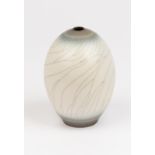 David White (1934-2011), a crackle glaze porcelain ovoid vessel,