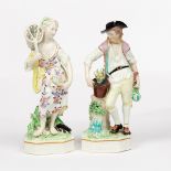 Two Derby figures emblematic of Water and Earth, circa 1780,