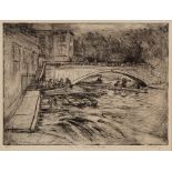 Leslie Duxbury (1921-2001)/On the Cam - The Backs/signed and inscribed, artist's proof/etching,