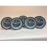 Five late 18th Century Chinese octagonal bowls,