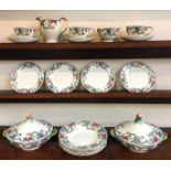 A matched part service of Royal Cauldon 'Flora Bunda' pattern and Booths 'Floradora' pattern pieces,