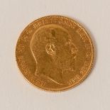 An Edward VII gold sovereign,