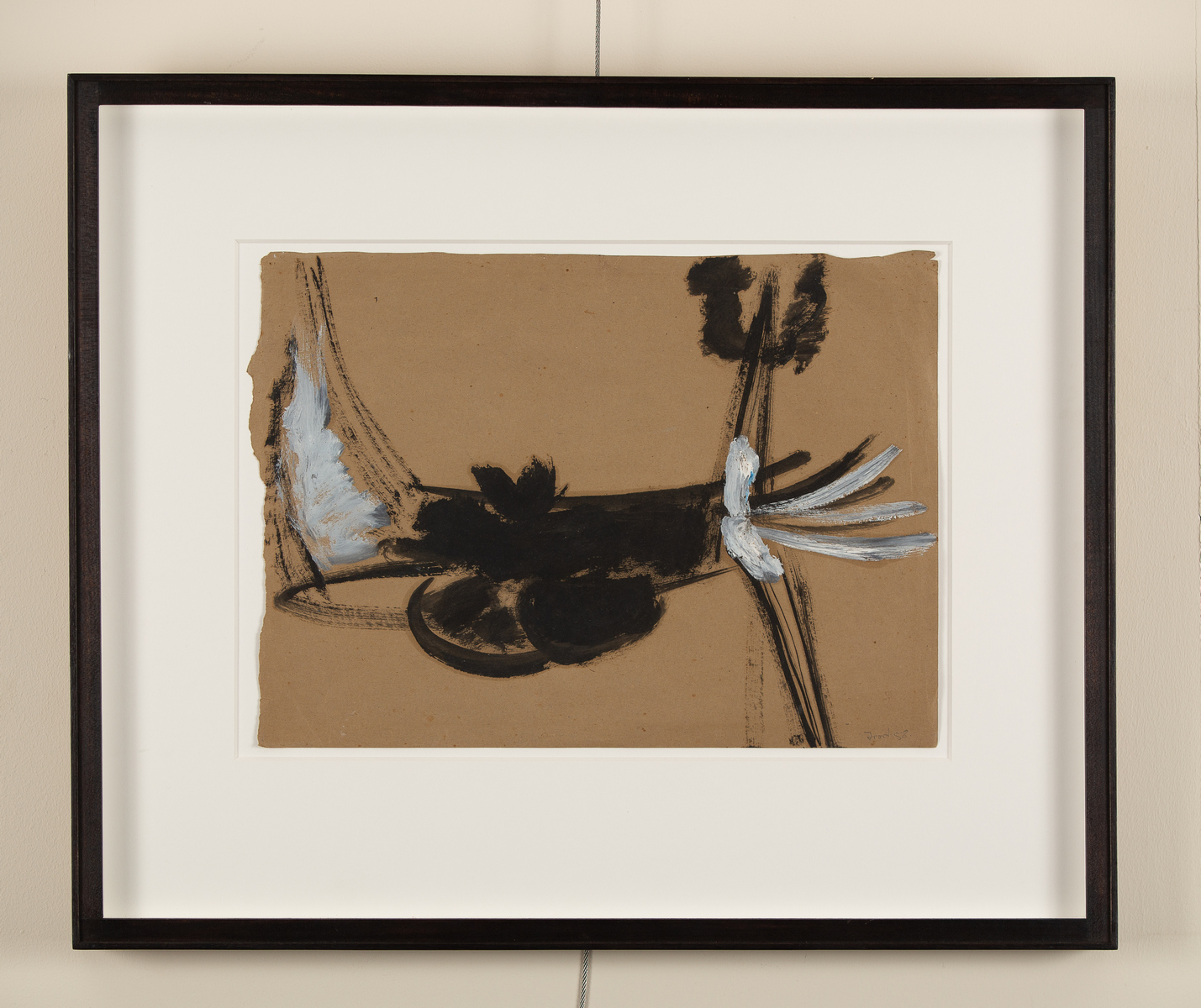 Terry Frost RA (1915-2003)/Untitled (Black and White)/signed and dated Frost '58/oil on paper, 27. - Image 2 of 2