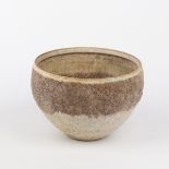 Chris Carter (born 1945), a deep stoneware bowl with textured band, impressed mark, 15cm high, 21.