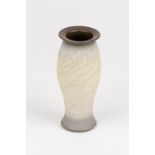 David White (1934-2011), a white crackle glaze porcelain vase of baluster form, impressed mark,