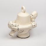 Carlton Ware, a '1 ton' butter dish, modelled as a weightlifter, 23cm high,