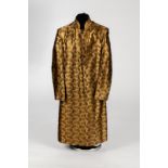 A bronze silk coat, boteh and foliate design,