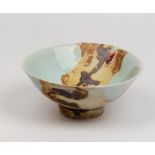 Margaret Frith (born 1943), a footed celadon glaze bowl, overlaid with ash surface,