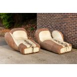 De Sede, 1970s/A pair of leather upholstered boxing glove lounge chairs, model DS-2878,