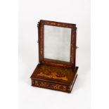 An early 19th Century Dutch walnut and marquetry mirror,