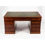 A late 19th Century mahogany partners' desk,