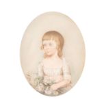 English School, early 19th Century/Portrait of a Child/half-length seated,