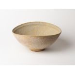 Chris Carter (born 1945), a thrown and altered stoneware bowl with textured surface, impressed mark,