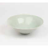 John Masterton (Contemporary), a porcelain footed bowl with celadon glaze, impressed mark, 25.