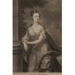 John Faber (Dutch 1684-1756) after Joseph Highmore (1692-1780)/Lady by a Fountain/mezzotint 32.