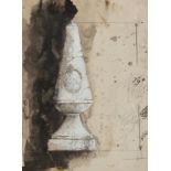 Pauline Whitehouse/Design For An Obelisk/mixed media, 27cm x 19.