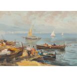 Francisco di Marino (1892-1954)/The Bay of Naples/oil on board, 23.5cm x 33.