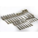 A quantity of King's pattern silver flatware, various dates and makers, comprising a pair of