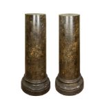 A pair of 19th Century scagliola columns,