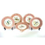 A Derby Crown porcelain ornithological dessert service, circa 1885,