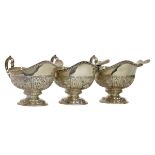 A set of three silver sauce boats, Elkington & Co.